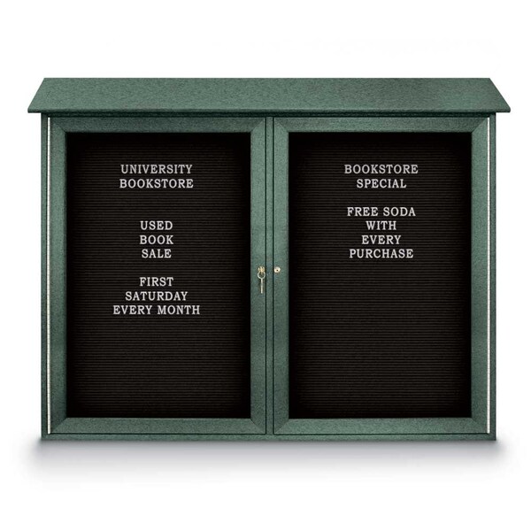 Indoor Enclosed Combo Board, 48"x36", Satin Frame/Burgundy & Pearl